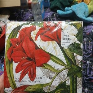 Adidas Red and Green Floral Disposable Napkins